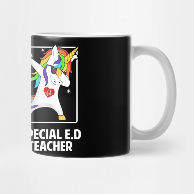 Special Education Teacher Unicorn Dabbing Funny Gift by Tane Kagar